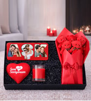Kişiye Özel Fotoğraflı Masaüstü AŞK Çerçeve Ayıcık Buketi Mumlu Aşk Hediye Seti  Romantik ve Kişiye Özel Sevgili Hediyesi Sevgililere Özel Premium Hediye Seti
