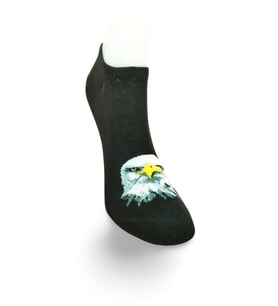 Siyah Beyaz Kartal Desenli Sportif Unisex Kısa Bilek Çorap Yazlık 1 Çift