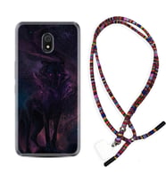 Xiaomi Redmi 8A 8 Pro 9C 9T 10C 11T Pro Kılıf Boyun Asklı Rasta Silikon Black Purple Wolf 1791