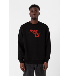 Friday The 13th Letter Logo Siyah Erkek 2ip Sweatshirt