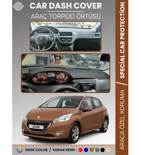 PEUGEOT 208 A9 (2012-2019) Torpido Örtüsü Ön Panel Koruma Tam Uyum UV Koruma Kaymaz Kolay Montaj
