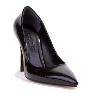 Dagoster DZA07-388460 Siyah Rugan Stiletto Topuklu Kadın Ayakkabı (Parlak Siyah)