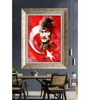Gümüş Çerçeveli Atatürk Tablo ds25