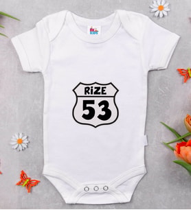 BK Kids Rize Tasarımlı Beyaz Bebek Body Zıbın-1
