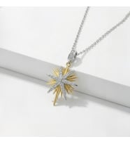 Lorivelle Zirkon Taşlı Kutup Yıldızı Paslanmaz Çelik Kolye - Kararmaz Kuzey Yıldızı (North Star)