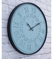 Markakanvas Metal Kasalı Su Yeşili Renkli Duvar Saati   ( Çap 50 cm - 80 cm ) (Siyah)