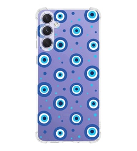 PrintiFy Samsung Galaxy A54 Uyumlu Nazar Boncuğu 1 Baskılı Şeffaf Köşe Korumalı Antişok Kılıf