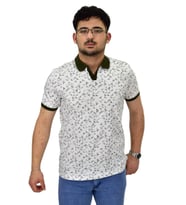 Erkek Polo Yaka Baskılı Pike Tişört 10600 BGL-ST04539 (Haki)