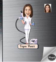 Kişiye Özel Güzellik Uzmanı Kadın Ahşap Magnet -1