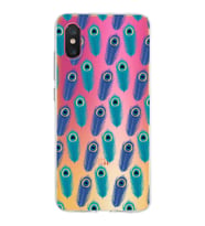 PrintiFy Xiaomi Mi 8 Pro ile Uyumlu 1mm Slim Fit Nazar Boncuğu 4 Baskılı Şeffaf  Kılıf