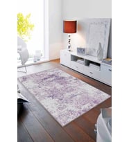 Mor Sade Desensiz Kaymaz Tabanlı Dekoratif Halı MA003 - 100 x 160 cm