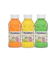 CHILDGEN NATUREL COLORS - PARMAK BOYASI CANLI PASTEL RENKLER 3'LÜ SET 350ML  YEŞİL-TURUNCU-SARI