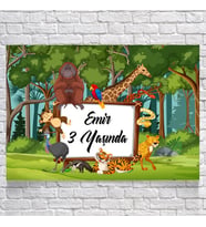 Safari Temalı Doğum Günü Afişi