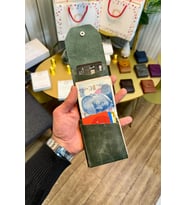Signum Hakiki Deri Minimalist Katlamalı Cüzdan - Para Portföyü (Antik Yeşil)