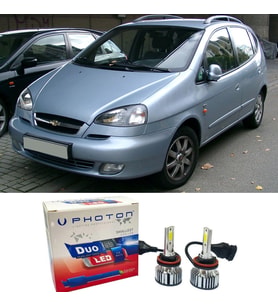 Chevrolet Rezzo Led Xenon Uzun + Kısa Far Ampulü H4 Duo Yeni Seri Beyaz