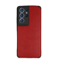 Samsung Galaxy S21 Ultra Kılıf Loop Deri Silikon - Kırmızı
