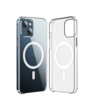 iPhone 15 Plus Kılıf Wireless Şarj Özellikli Şeffaf Orjin Kılıf (Renksiz)