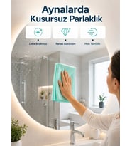 Cam Temizlik Bezi Yüksek Emici Mikrofiber Bez Cam Ayna ve Vitrin Temizliği
