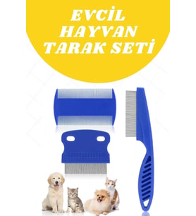 Evcil Hayvan Tarak Seti 4'lü Bit Tarağı Ked Köpek Tüyüne Uygun