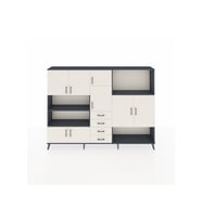 Arges Dolap 10 Raflı 4 Çekmeceli 8 Kapaklı 220x30x163 Antrasit-Aytaşı