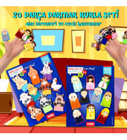 2 Set - 20 Parça Tox Evcil Hayvanlar ve Aile Bireyleri Parmak Kukla T772 T751