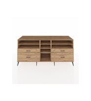 Kronos Konsol 7 Raflı 4 Çekmeceli  220x59x99 Çam-Çam/Çam