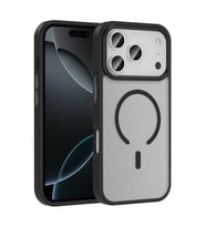 iPhone 17 Pro Kılıf M-safe Şarj Özellikli Mat Arka Yüzey Sio Kılıf (Siyah)