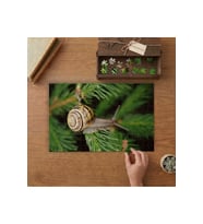 Dal Üstünde Salyangoz Tasarımı 240 parça Ahşap Puzzle Ahşap Kutuda MP07857