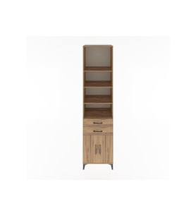 Hyperion Dolap 5 Raflı 2 Çekmeceli 2 Kapaklı 60x44x243 Çam-Çam