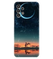 Samsung Galaxy M14 Kılıf Silikon Desen Özel Seri Ay ve Kız 1720
