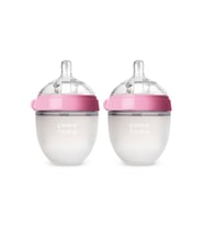 Antikolik Silikon Biberon 2'li 150ml Pembe - Yavaş Akışlı (0-3 AY) Yenidoğan