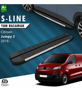 S-Dizayn Citroen Jumpy 3 Uzun Şase S-Line Krom Yan Basamak 243 Cm 2016 Üzeri A+ Kalite