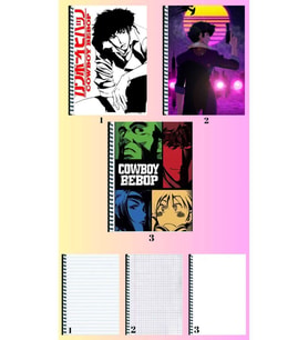 cowboy bebop 3 adet defter A4 büyük boy 72 sayfa çizgili_kareli_çizgisiz defter seti