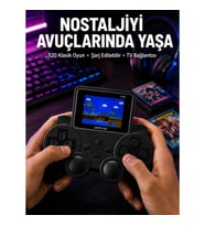 Mey İthalat® Şarjlı Retro Gamepad Oyun Konsolu 520 Oyunlu TV Çıkışlı El Konsolu