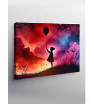 Kanvas Tablo Balonlu Gölge Kız