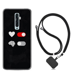Oppo Reno 2Z 4 Lite 4 Pro 5 6 7 A31 Kılıf Boyun Askılı Silikon Love Brain 1722