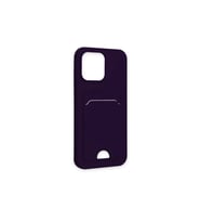İphone 14 Pro Max Kılıf Kelvin Kartvizitli Silikon - Derin Mor