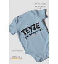 Teyze ve Yan Sanayi Anne Temalı Kısa Kollu Bebek Body %100 Pamuk