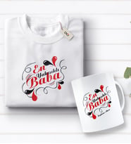 BK Gift Kişiye Özel En Yakışıklı Baba Tasarımlı Beyaz Tişört ve Kupa Seti-1 (Model 1)