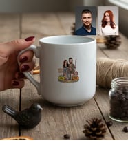 Kişiye Özel Karikatürlü Orta Dünya Sevgililer Kupa Bardak Sevgililer Günü Hediyesi