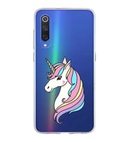 Xiaomi Mi 9 Uyumlu Kapak Unicorn Tasarımlı Şeffaf Silikon Kılıf