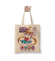 Sailor Moon Bez Çanta Uzun Saplı Alışveriş Çantası Plaj Çantası (Beyaz)