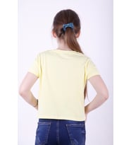 Toontoy Kız Çocuk Instagram Baskılı Tişört (Sarı)