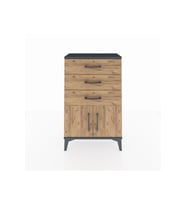Arges Komodin 3 Çekmeceli 2 Kapaklı 60x30x96 Antrasit-Çam