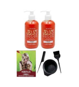 Jeans Color Saç Boyası Turuncu 250ml 2ad, Saç Açıcı Ve Fluweel Boya Seti