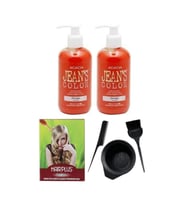 Jeans Color Saç Boyası Turuncu 250ml 2ad, Saç Açıcı Ve Fluweel Boya Seti