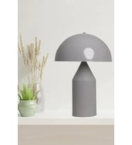 Gri Metal Masa Lambası, Modern Çalışma ve Dekorasyon Işığı (Krem)