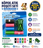 Köpek Dışkı Poşeti 6 rulo + Taşıma Aparatı Hediyeli ( 90 poşet - 6 rulo )