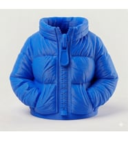 Şişme Mont Tasarımlı Yüksek Kaliteli 3D Baskı Kalemlik  8,5 cm yükseklik (Mavi)