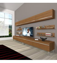Decoraktiv Eko 360Y Mdf Krom Ayaklı Tv Ünitesi Tv Sehpası (Ceviz)